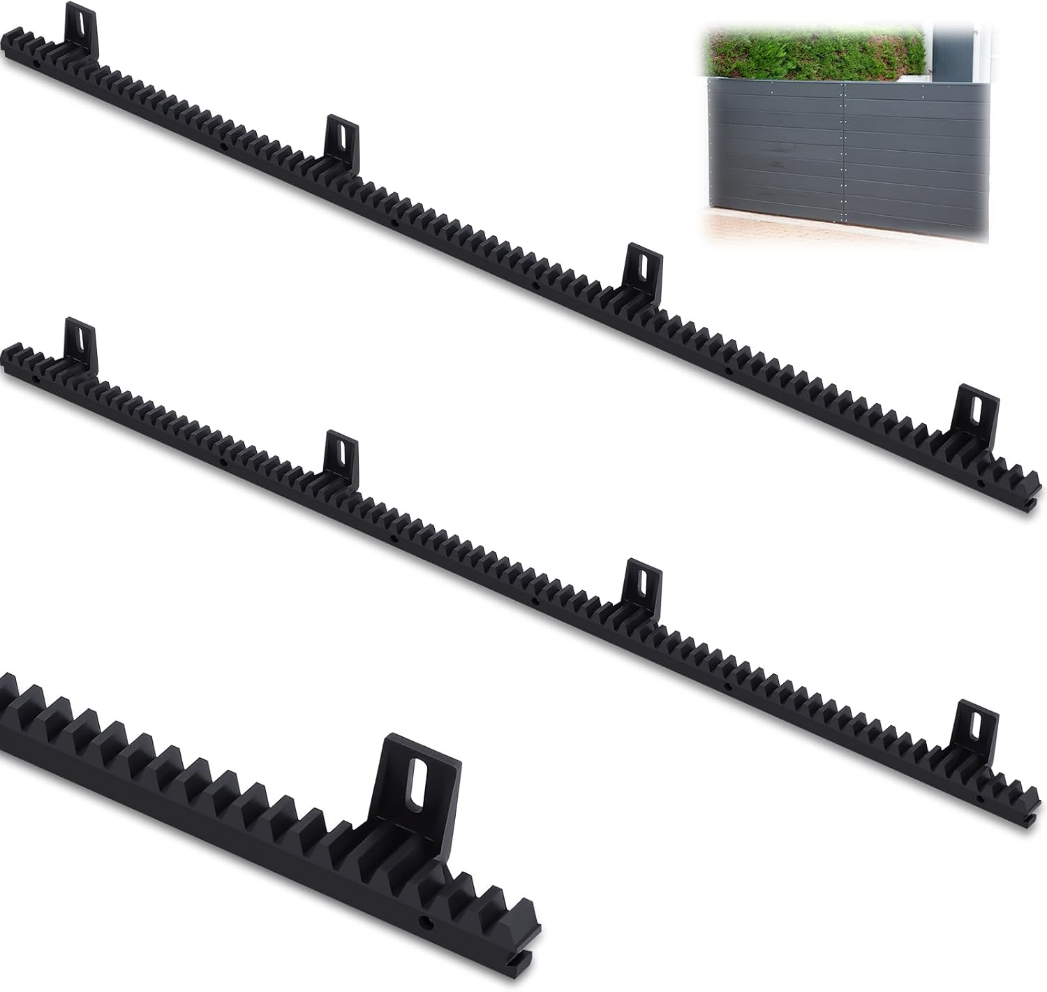 Threlaco 2 Nylon Gear Racks with Metal Insert for Sliding Gate Door Opener Operator Heavy Duty Reinforced Slide Gate Opener Accessories, 3.3 ft Each