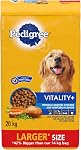 PEDIGREE Vitality+ Dry Food for Adult Dogs, Roasted Chicken & Vegetable Flavour, 100% Complete and Balanced Nutrition, 20kg Bag
