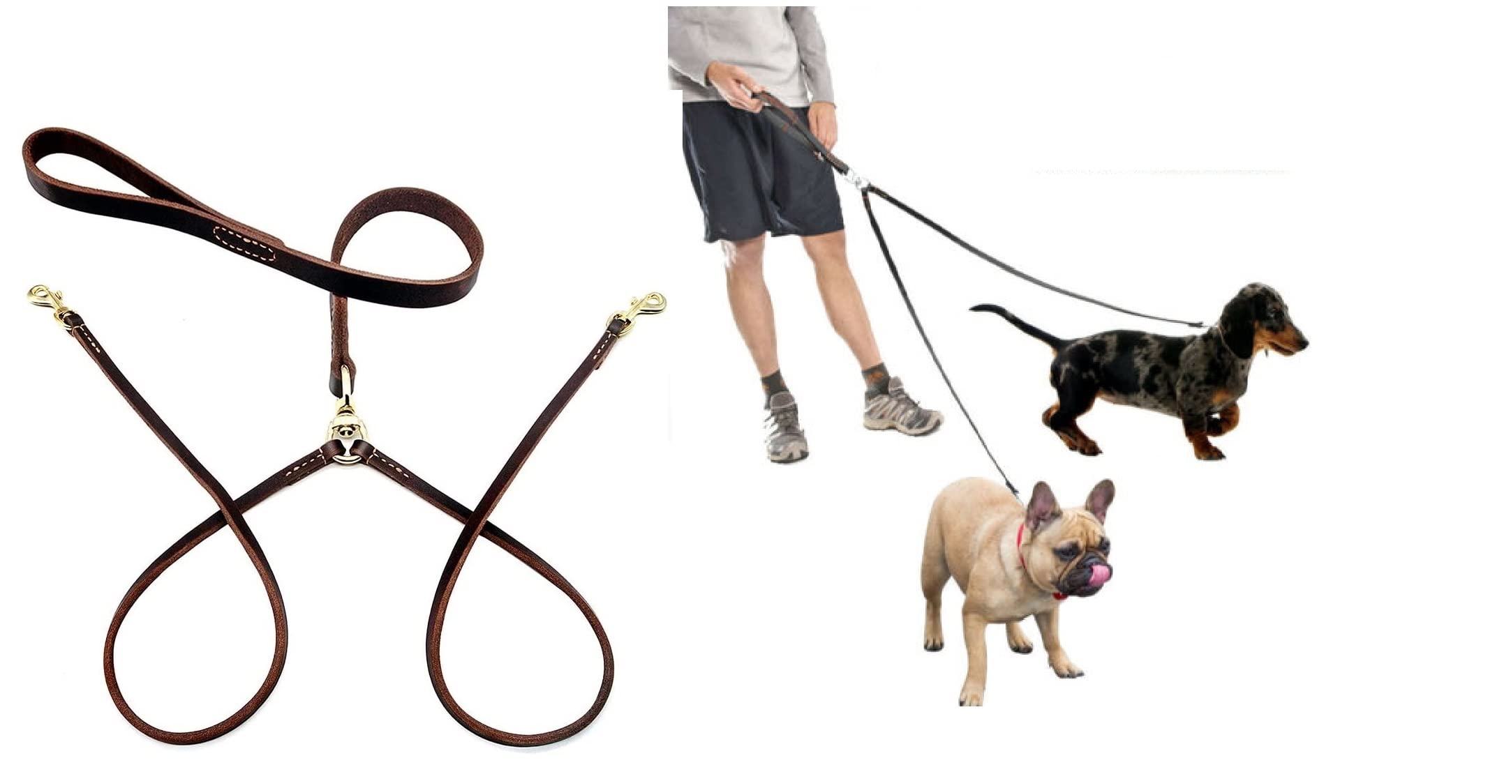 Hachiko:-Heavy Duty Double Leather Dog Leads for All Dogs Dog Leash (Large, Brown) (B09WF2PKX3) Amazon Price History, Amazon Price Tracker