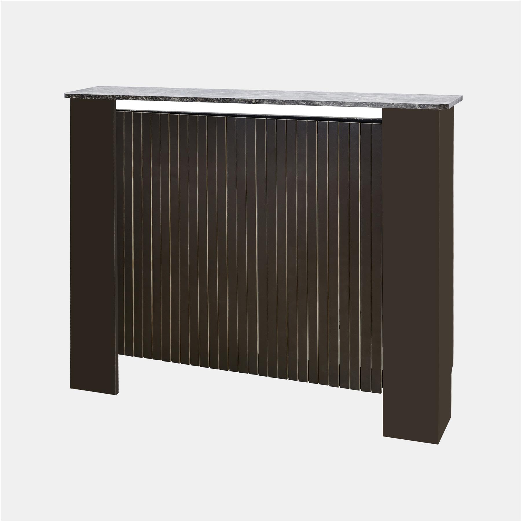 Ohs Ribbed Radiator Cover Slatted Engineered WoodDark Brown/marble Effect from B&Q