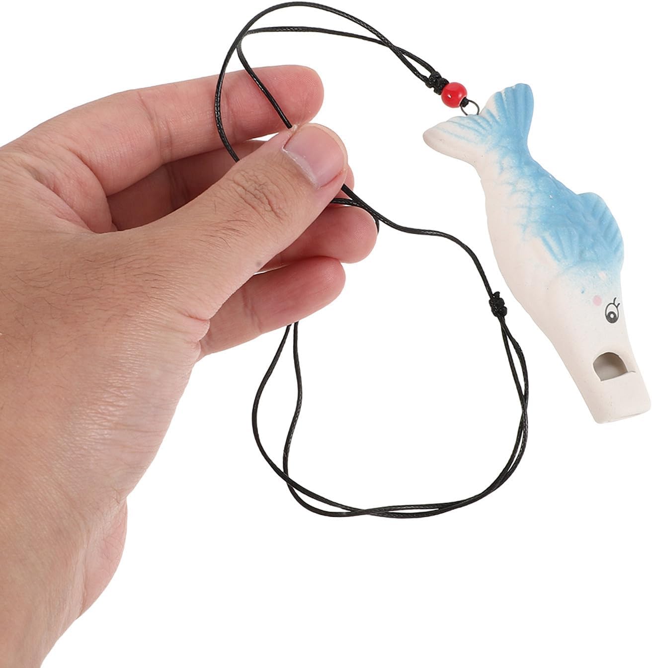 4pcs Blue Ceramic Fish Whistle Pendant Necklace Party Favor image 4