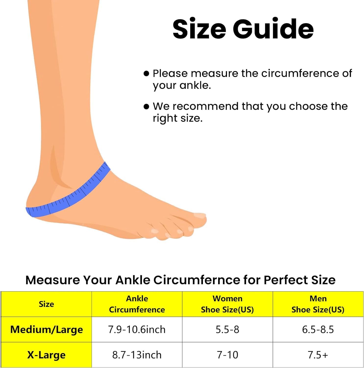 I-THERA-U Calcetines de refrigeración para tobillos, pies grandes, reutilizables, gel Ice Pack, paquete de refrigeración, manguito de enfriamiento para pies para fascitis plantar, esguinces de