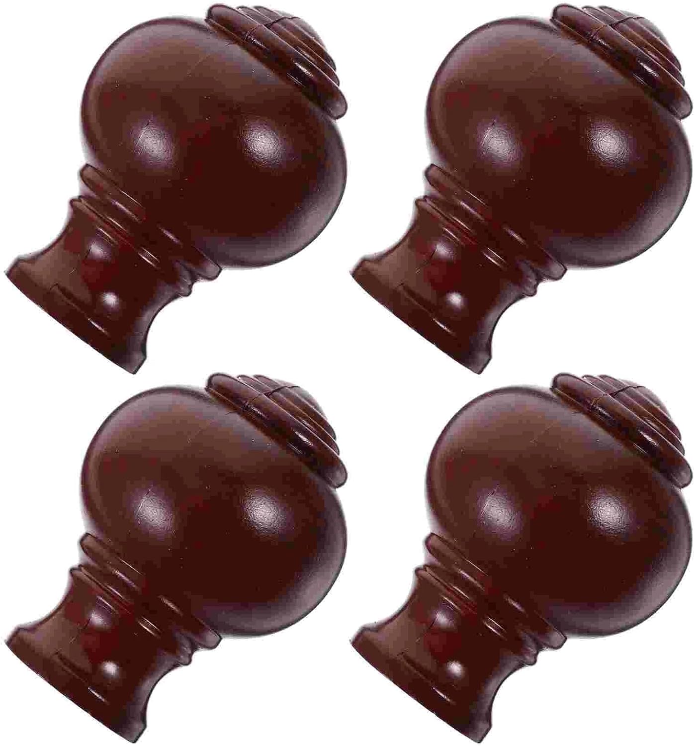 Curtain Rod Finials 8 Pcs Curtain Rod Finials Decorate Finials for Rods End Caps Plastic Rail Finials(White)