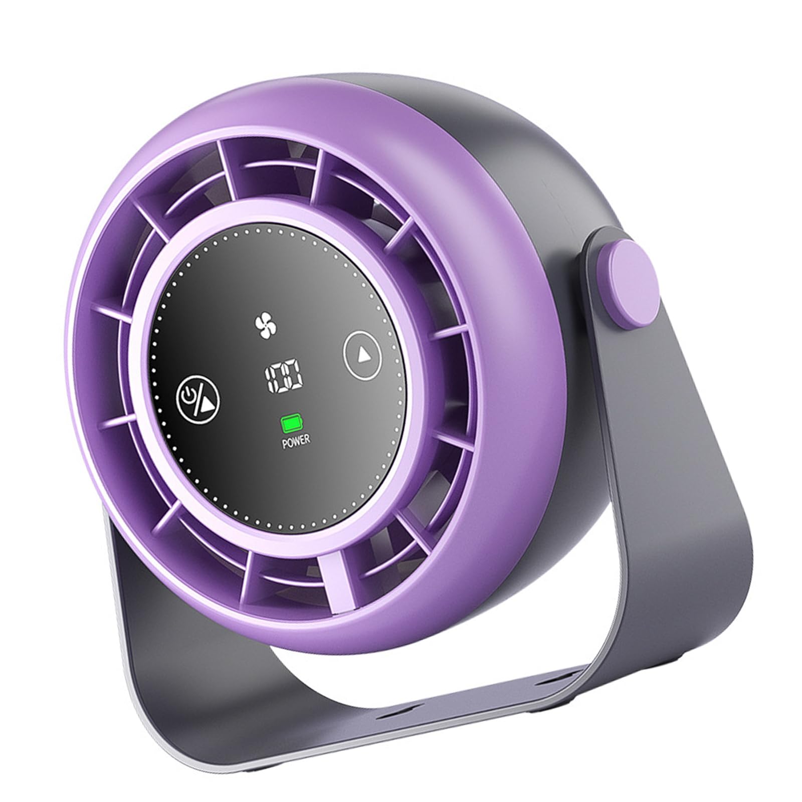 Uqezagpa Grey Quiet Desktop Cooling Fan 100 Speed Option Strong Wind Quiet Table Fan Portable Low Air Coolers Tool Enduring Digital Display Table