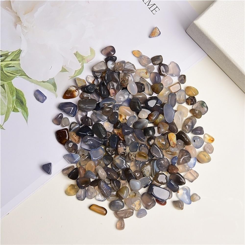 Ghiaia Naturale, Cristallo, Pietra, Roccia, Agata Colorata, Quarzo, Fai da Te Fatto a Mano e Decorazione for Acquario, Regalo in Pietra Decorazioni per la casa(Color:Agate 1,Size:100g)