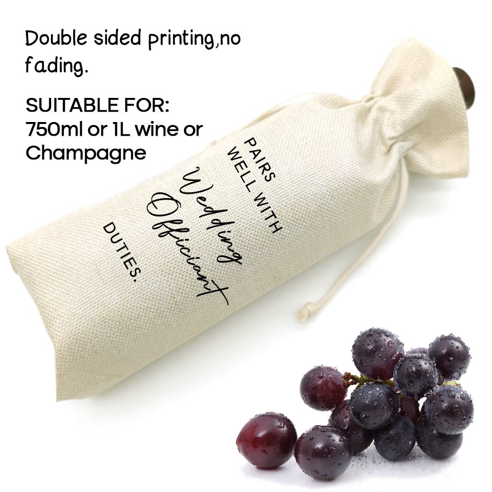 Socive Wedding Officiant Gift, Pairs Well with Wedding Officiant Wine Bag, Gifts for Pastor, Proposal Gift for Host, Drawstring Wine Bags