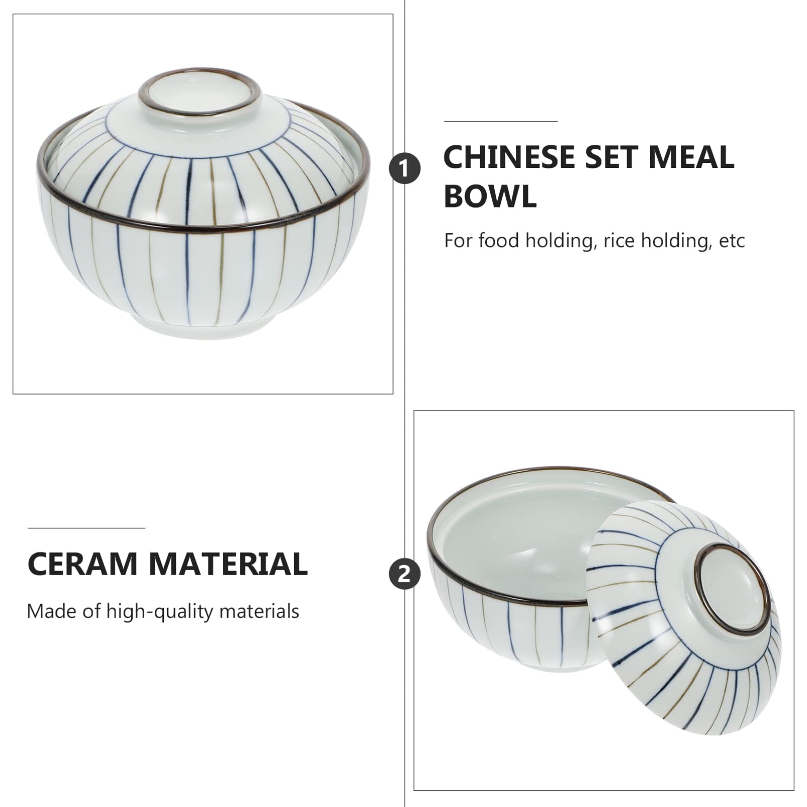 Porcelanowe miski do ramenu Pojemniki na żywność Pojemnik na jedzenie Pojemnik na jedzenie 3 szt. Wyśmienite jedzenie Serwowanie salaterki Ceramiczna zupa Ryż Miska na makaron do domu Miski ryżu Japoń