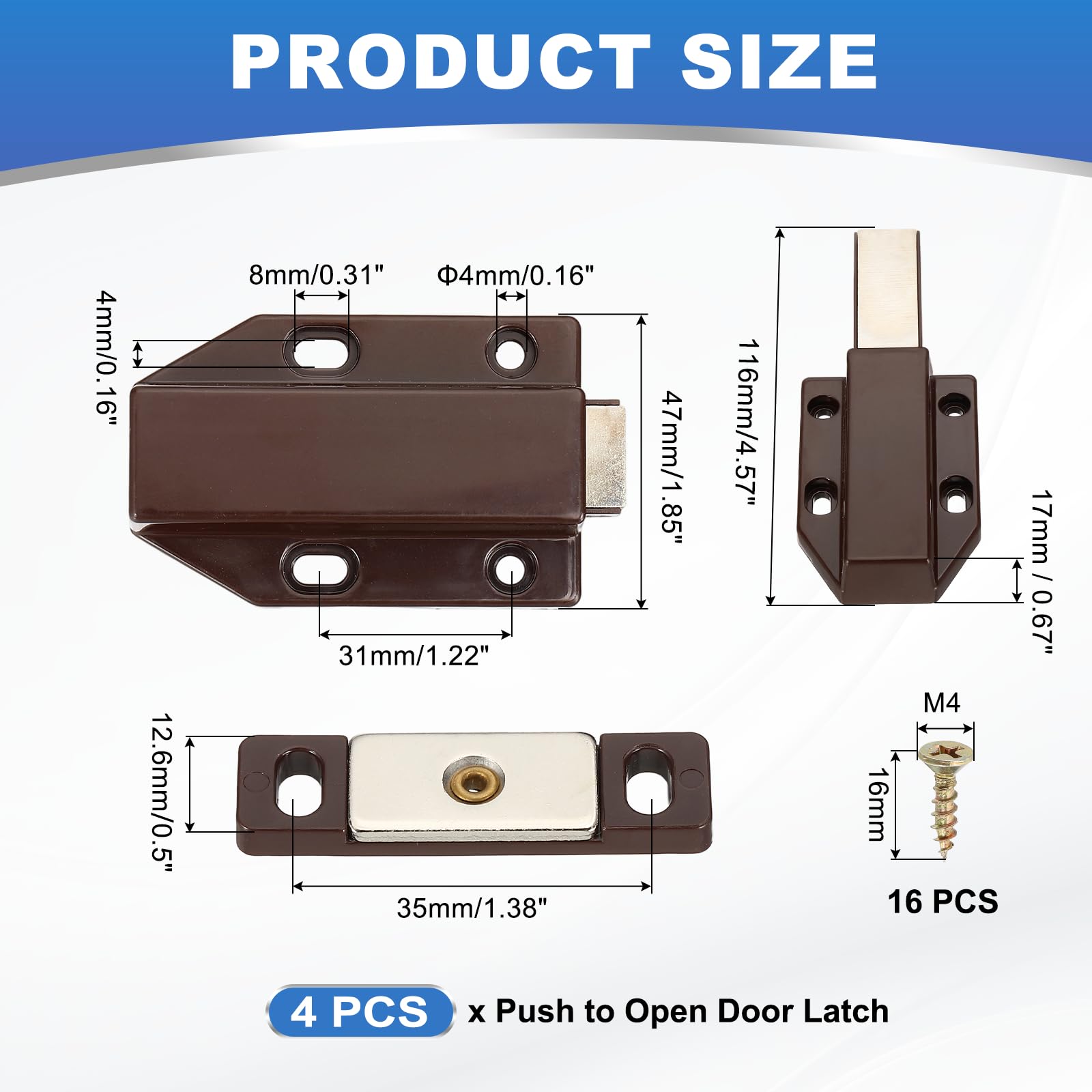 PATIKIL 4 Pcs Magnetic Push Latch - Image 2