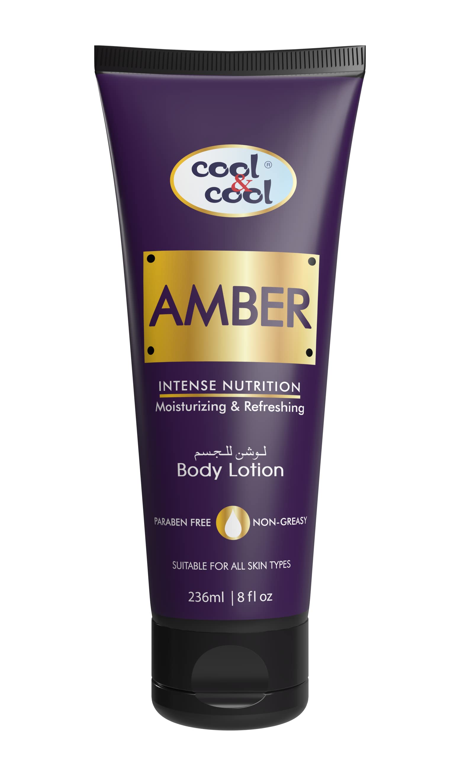 Cool & Cool Amber Body Lotion | Non Greasy & Paraben Free, 236ml