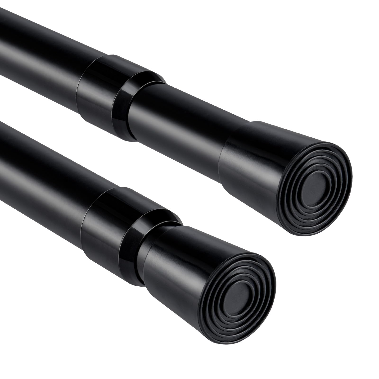 Youyijia Curtain Poles, 2Pcs 55-90cm Extendable Shower Curtain Pole, Net Curtain Rod, Extendable No Drill Tension Rod Telescopic Voile Tension Pole Shower Curtain Rail, Black โ image 1