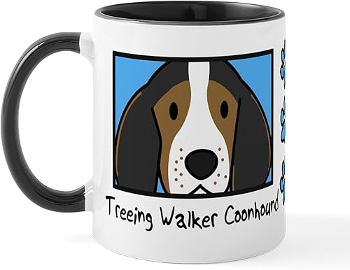CafePress Taza de café de cerámica con diseño de coonhound con diseño de árbol de anime, taza de té, 11 onzas