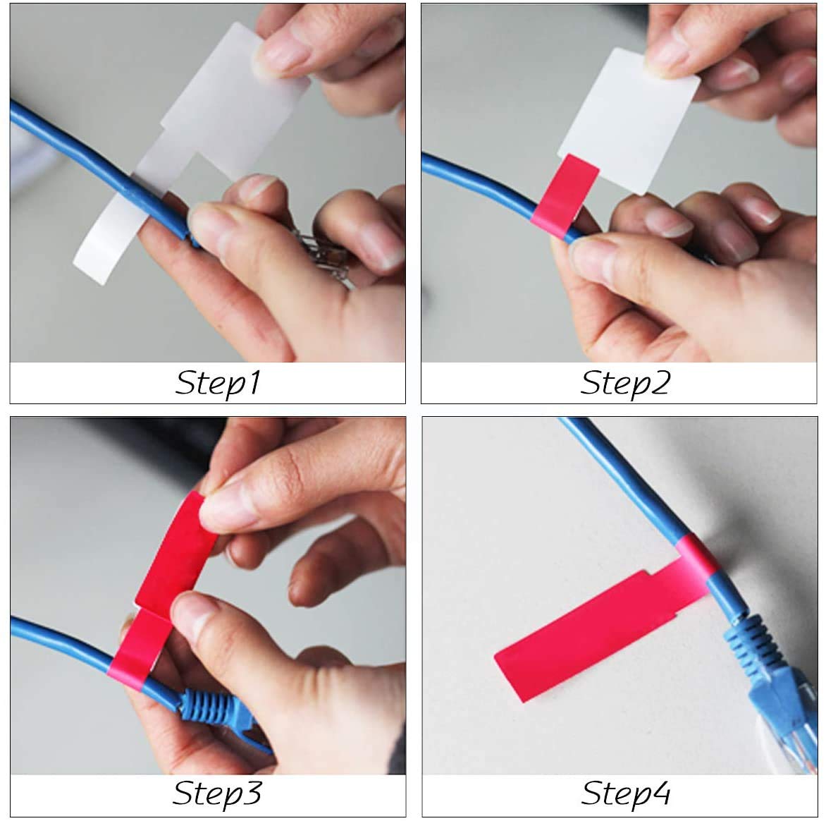 Amazon | ケーブルラベル ケーブルタグ 白 ホワイト 配線識別 lan