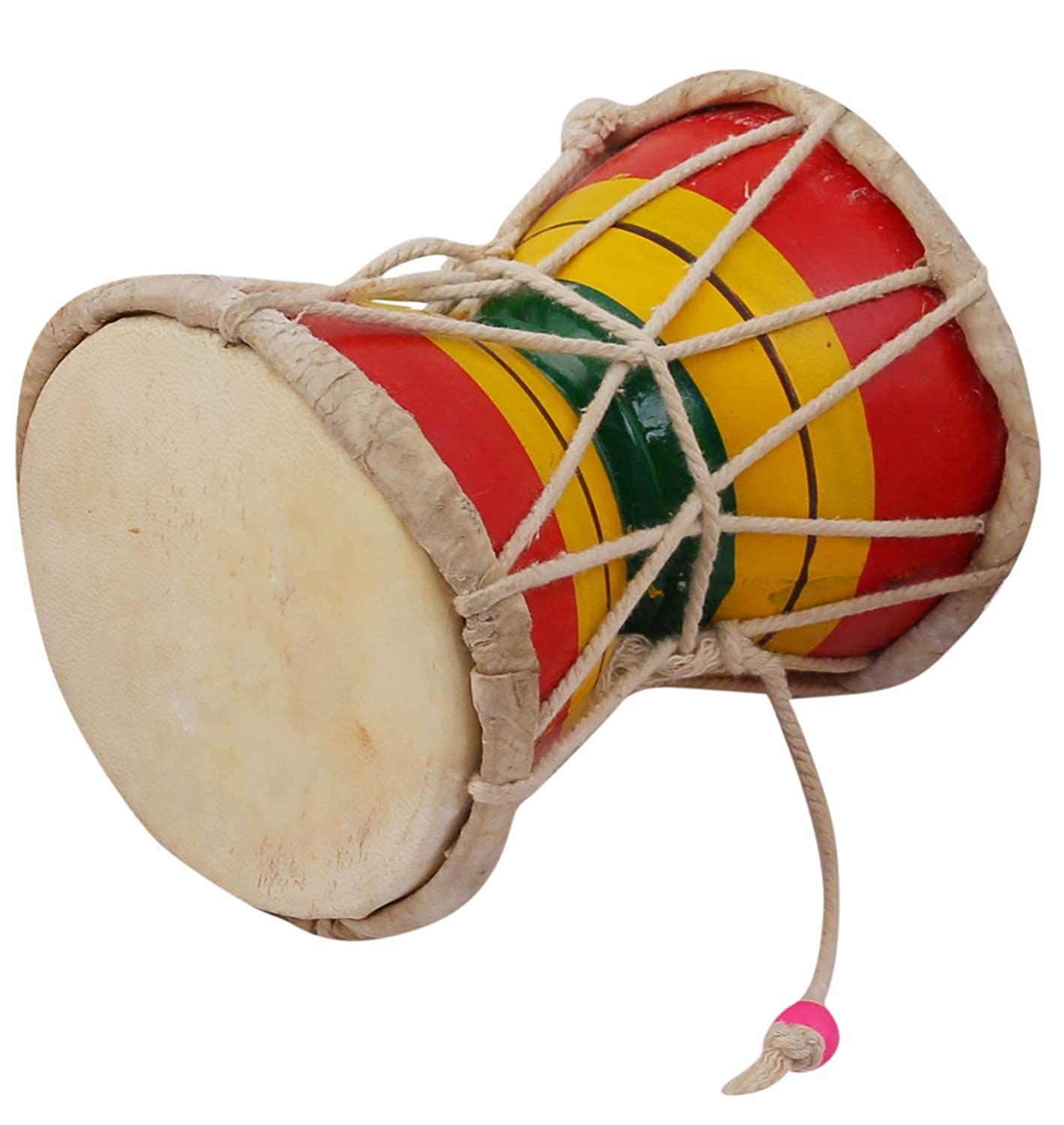 Damroo Damru tamburo signore Shiva tamburo sacro pooja oggetto induismo con pelle di capra 12,7 cm