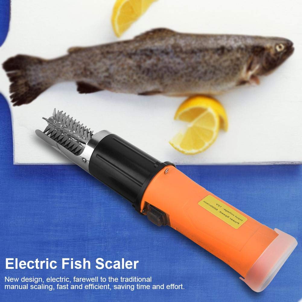 Raspadores de Pescado Eléctricos Inalámbricos Raspador de Escamas de Pescado Extractor de Escamas de Pescado Fácil Herramienta de Limpieza descalcificador de Piel de Pescado(Enchufe de la UE)