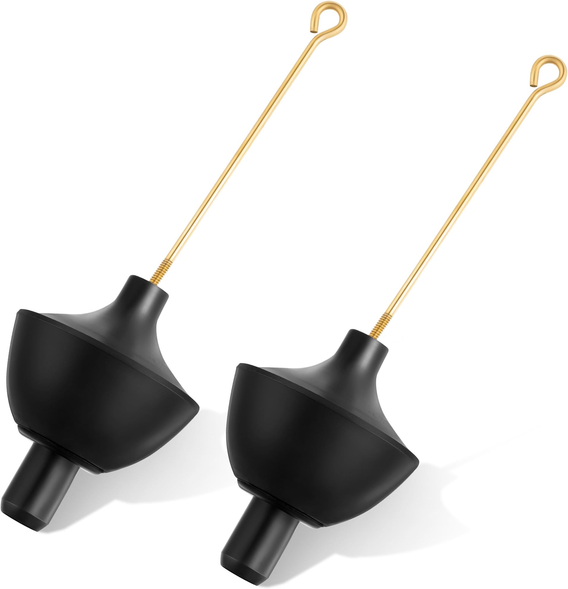 Enhon 2 Pack Toilet Tank Ball and Toilet Float Rod, Rubber Toilet Float Ball with Guide Tip, Universal Fit Tank Ball with Brass Rod, Toilet Tank Float Ball and Rod for Common Leak or Toilet Problem