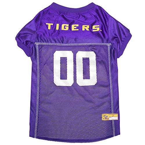 Image of Pets First Collegiate LSU Tigers Dog Mesh Jersey, Large