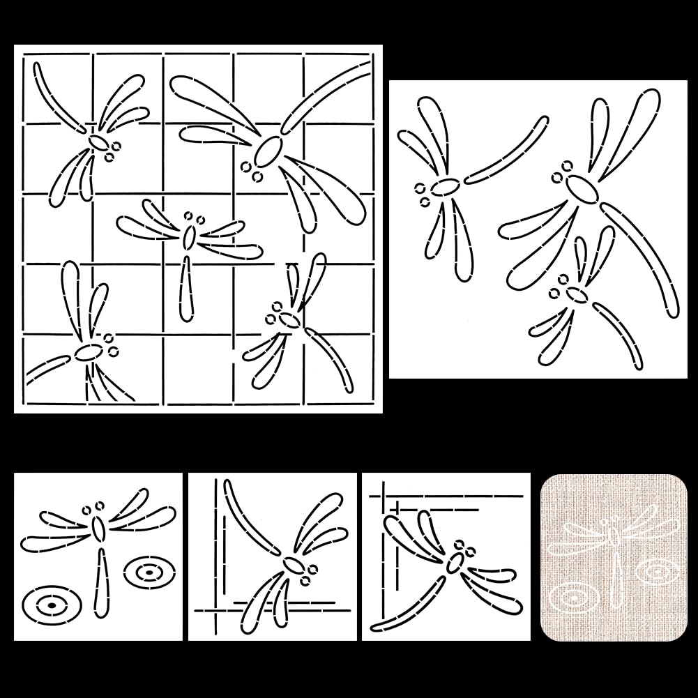 FREEBLOSS 4 stuks 12 * 12 cm Sashiko sjabloon acryl Sashiko Stencil Plastic Sashiko Stencil Set Acryl Borduurwerk Tool Sashiko Template voor Naaien Hand Sashiko Stencil voor Hand Quilten en Borduren