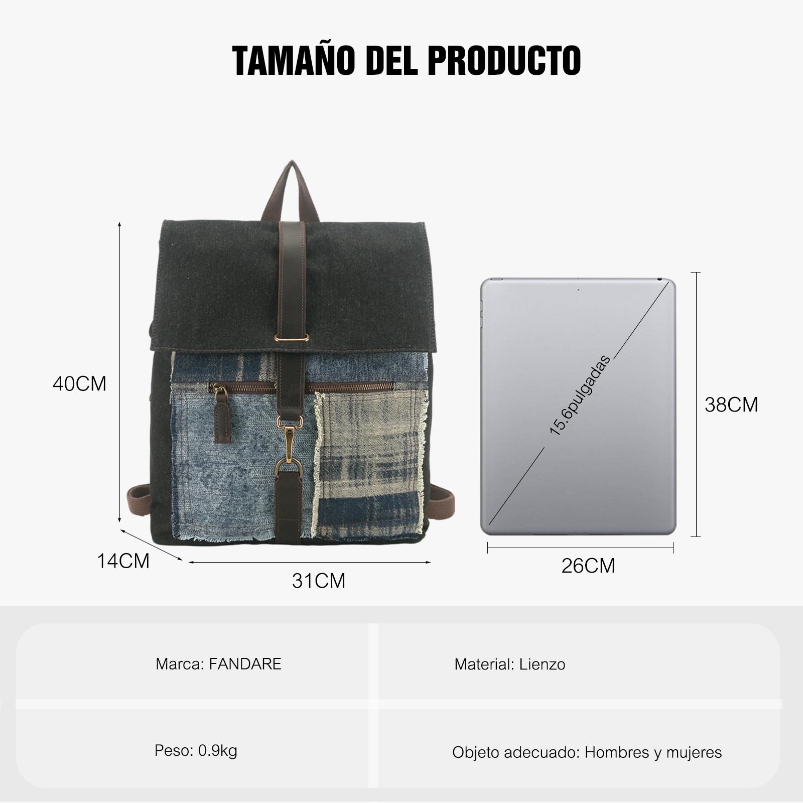 FANDARE Mochila Mujer Ligera Estampado Floral Mochilas Bolsas escolares