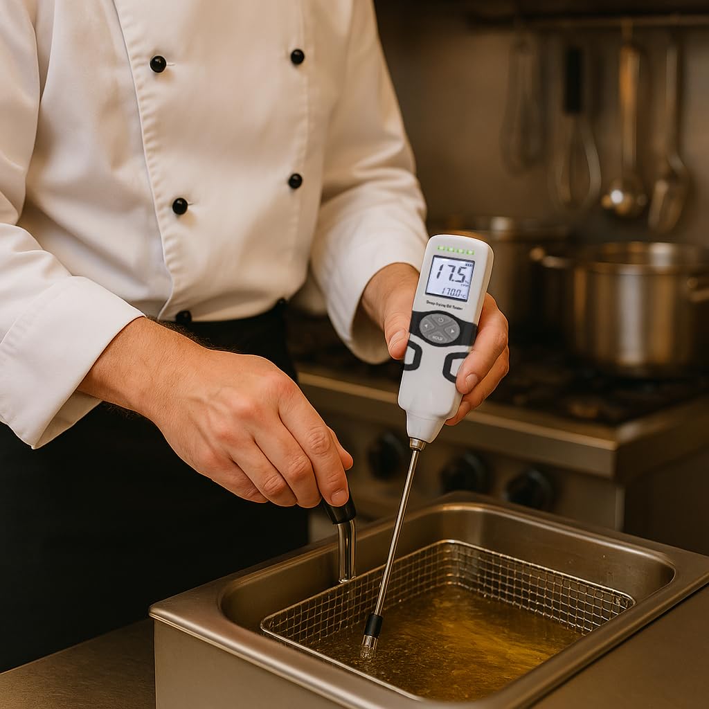 L2G - Testeur d'Huile De Fritture - Thermomètre jusqu'à 200°C - 2 Piles 1,5V