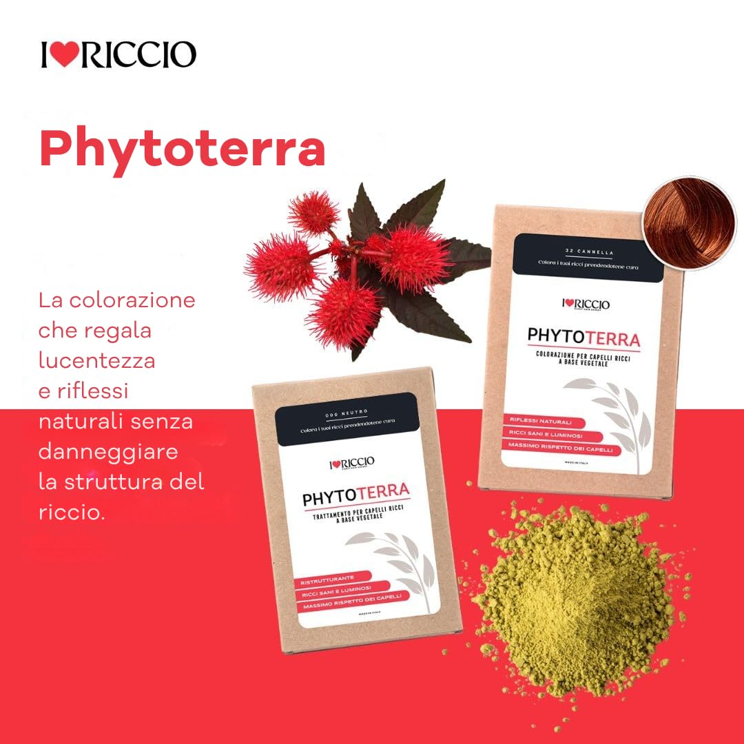 I Love PhytoTerra Haarfarbe für lockiges Haar auf pflanzlicher Basis, natürliche Haarfarbe, tonisierendes lockiges Haar, belebt und stärkt die Reflexe, Nuance Mokka, 80 g