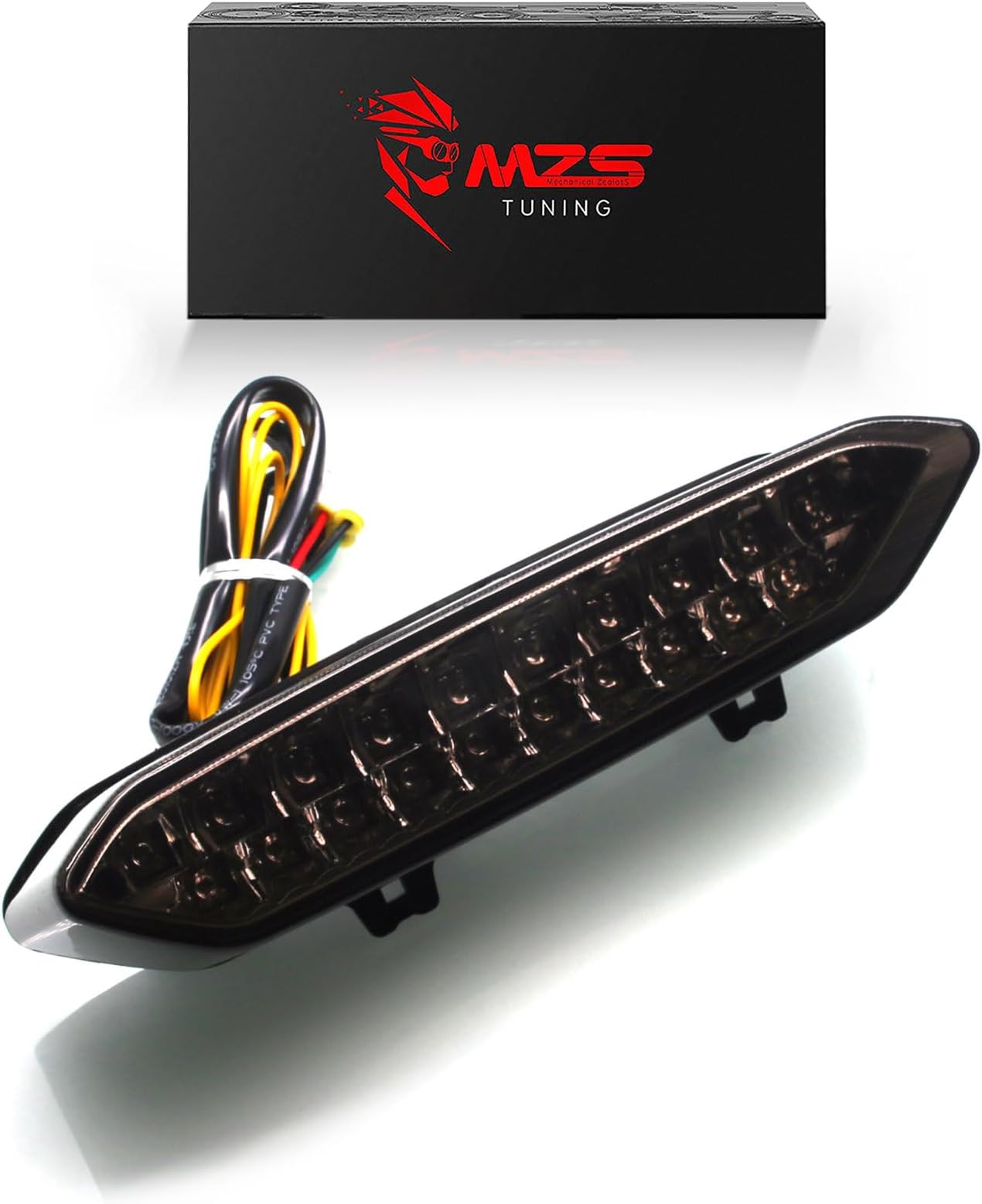 MZS Motorcycle Tail Light, LED Integrated Turn Signal Blinker Smoke Lens Compatible with YZF R1 2002-2003 | WR250R 2010-2017 | WR250X 2009-2011 | v star 1300 XSV1300 Custom 2014-2016