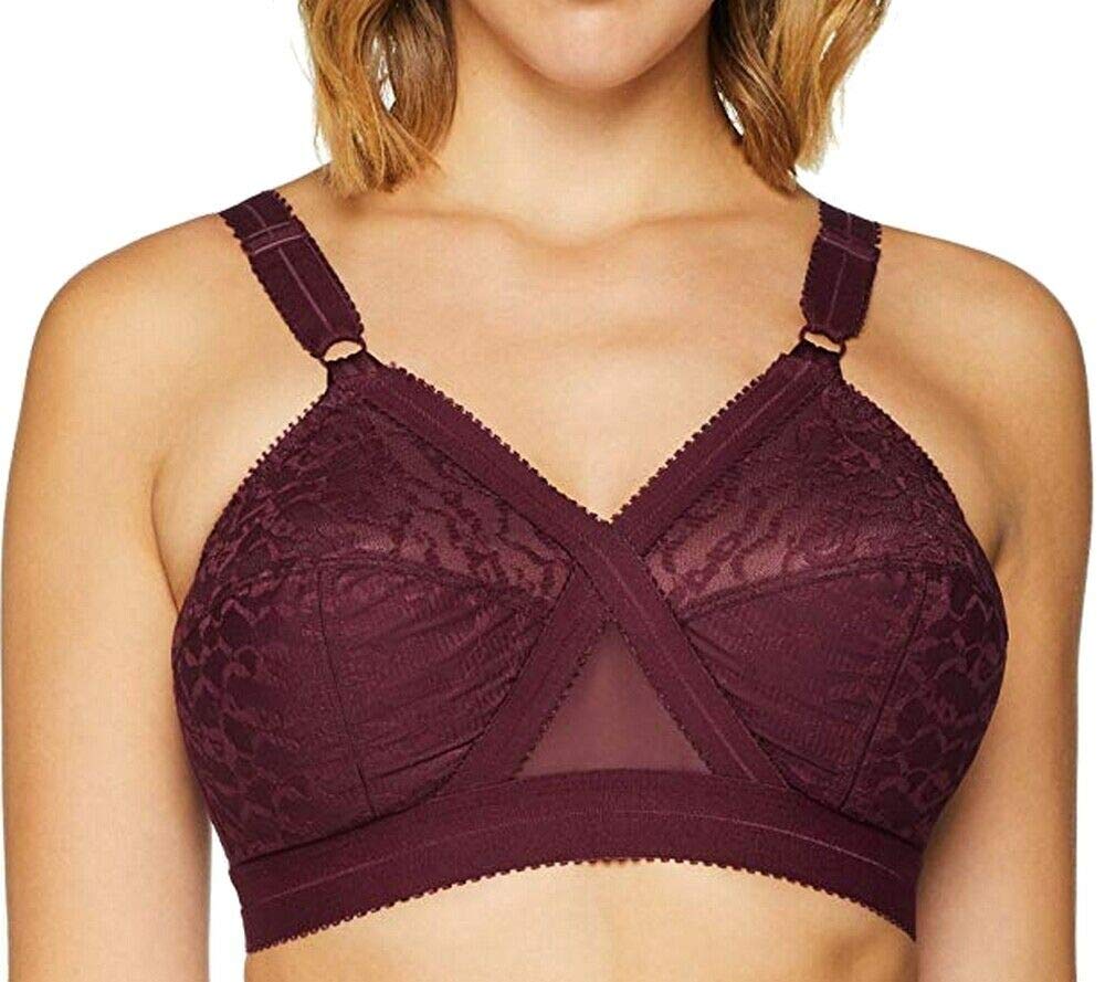 Playtex Women's Red (Bordeaux Profond 08P) Cur Croisé Classique Soutien-Gorge Sans Armatures Bra, 36D (Size: Taglia Produttore 95D)