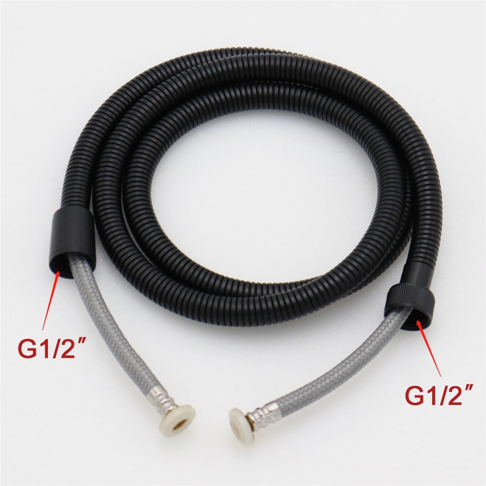 manguera de ducha flexible, Flexo de ducha 1,5m acero inoxidable multicolor(Black)