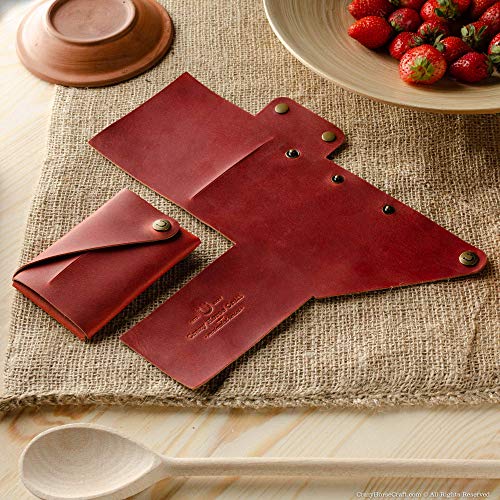 Slim Front Pocket Wallet, Minimalist Business Credit Card Holder for Men and Women, Thin Top Grain Italian Leather Coin Pouch, Fragola Red3