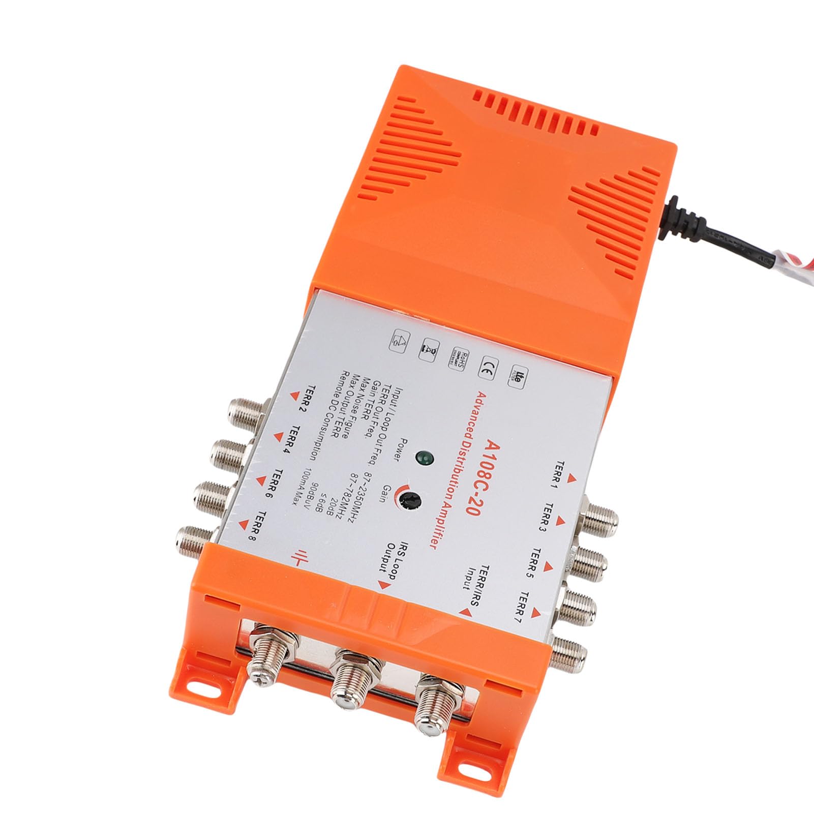 Sxhlseller Amplificatore di Distribuzione a 8 Vie Antenna TV Divisore di Segnale Filtro 4G LTE (Spina UE 220-240 V)