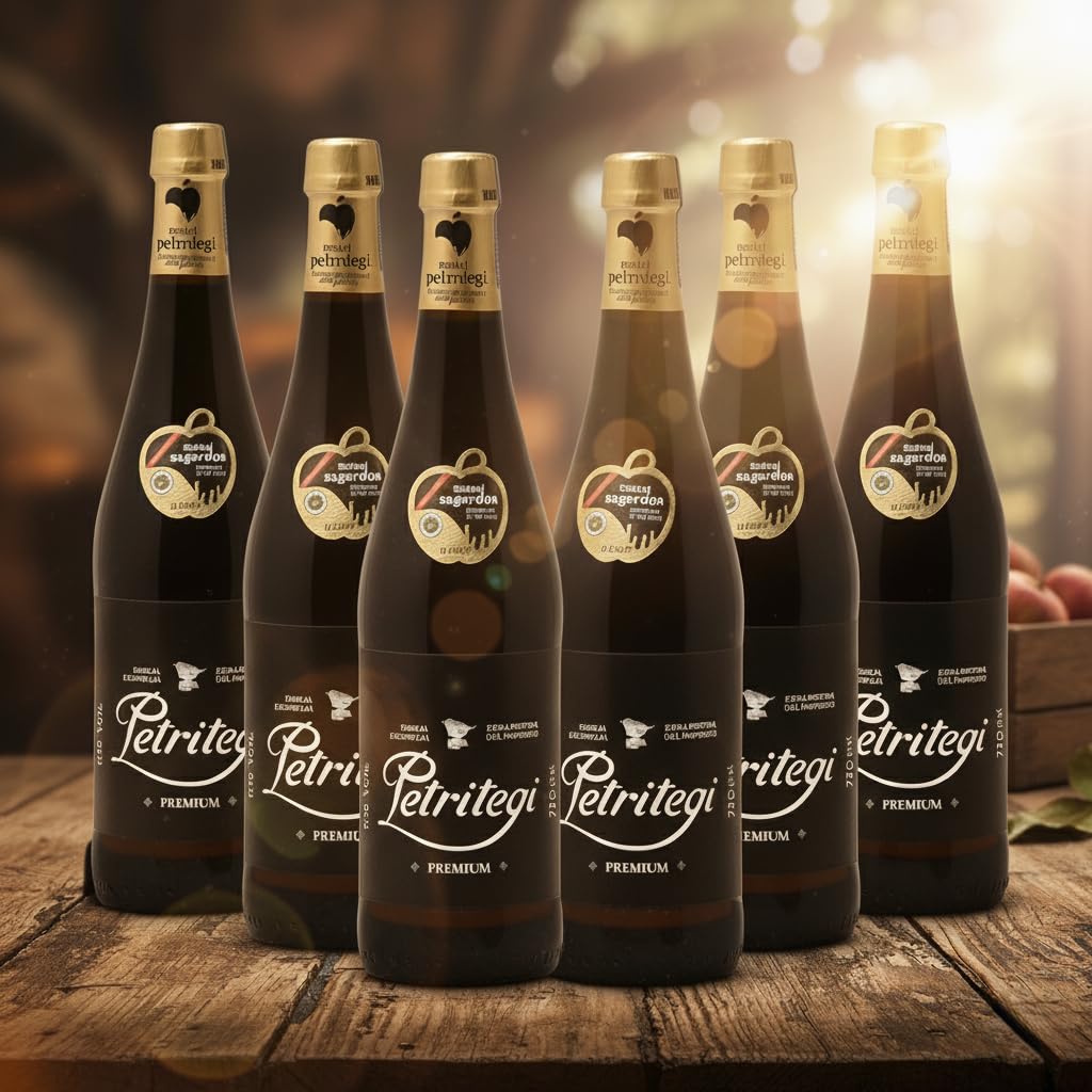 Sidra Natural Petritegi D.O. Premium Edición Limitada Euskal Sagardoa 100% Manzana Autóctona Vasca 6% vol Pack 6