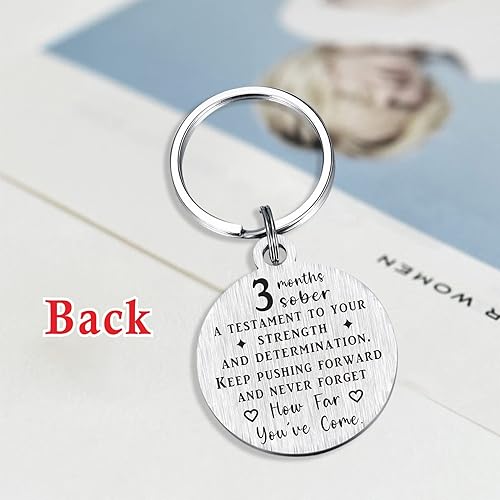 Vista 22 de ABNTY Sobriety Gifts - Llavero sobrio - Regalos de sobriedad para mujeres y hombres - Chip sobrio con diseño de mariposa