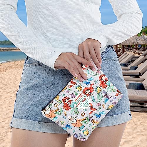 WZMPA Princess Mermaid Cosmetic Bag Fairy Tales Fans Gift You Are Braver Stronger Beautiful Than You Know Mermaid Movie Makeup Zipper Pouch Bag (Always Mermaid)4