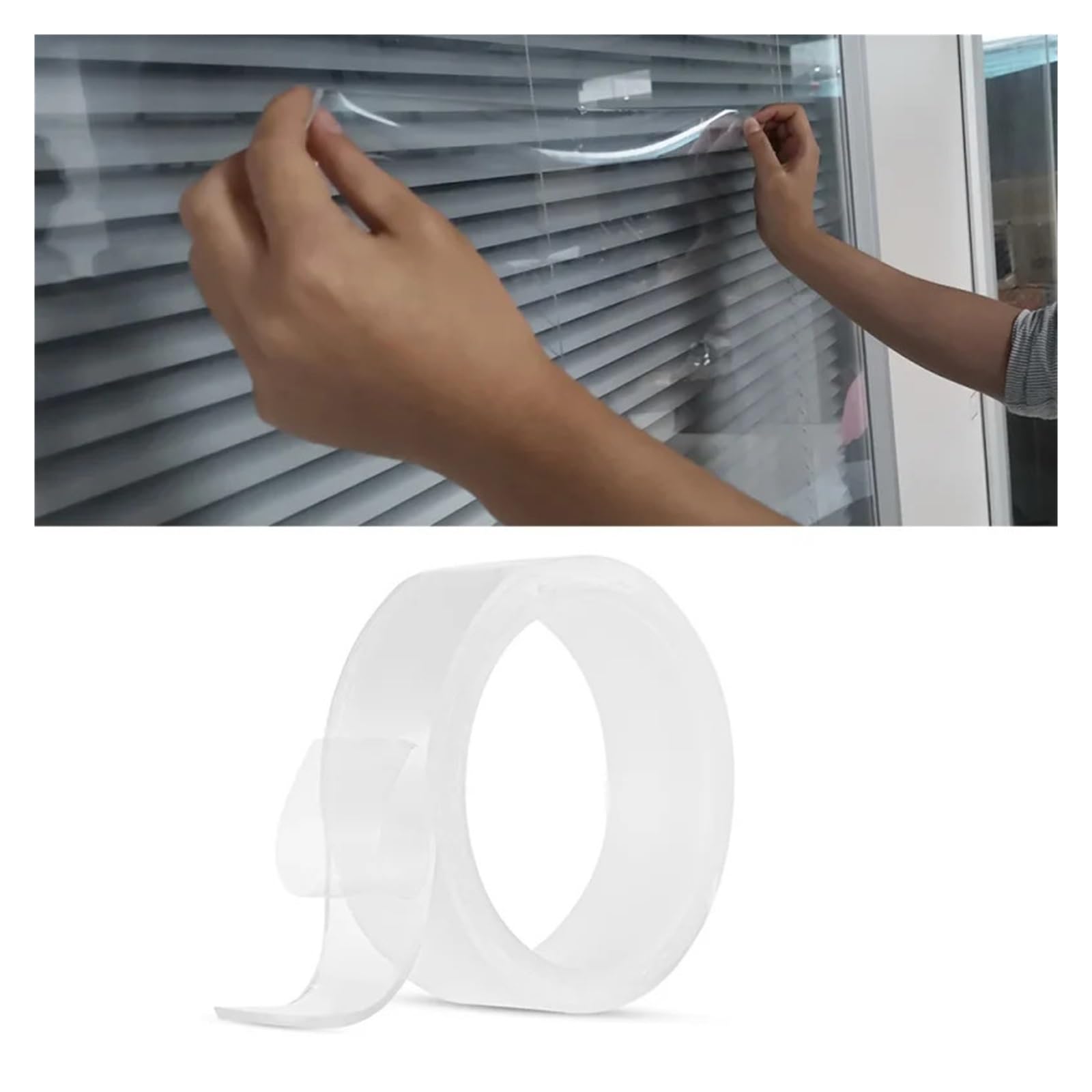 Nastro adesivo biadesivo trasparente, Nastro biadesivo lavabile senza tracce, rimovibile, riutilizzabile, antiscivolo, in gel trasparente, 10/30 mm, 1 m, 2 mm(30mm 1m)