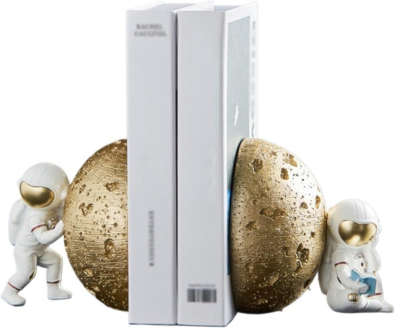 Bookends Bookends Resin Bookends Multifunctional Book Stopper Book Binder and Dividers School Supplies and Office Supplies Bookshelf Decorative Bookends(Gold)