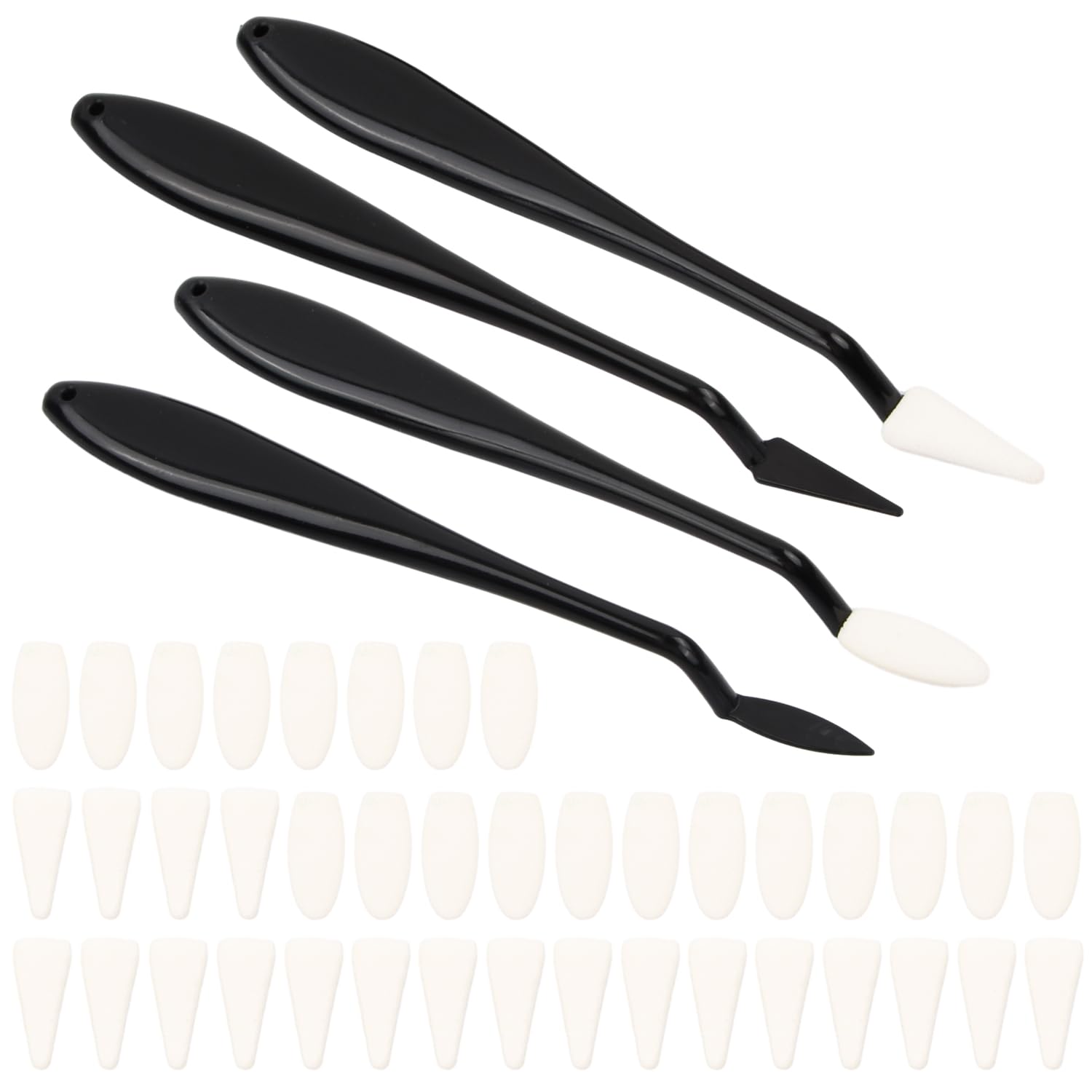 4 Piezas Esponja Cepillo para Dibujar, Difuminadores para Dibujo con 40 Cabeza de Repuesto Esponja, Pintar, Mezclar y Alisar Pasteles, para Principiantes en Pintura al óleo, Pintura de Bocetos