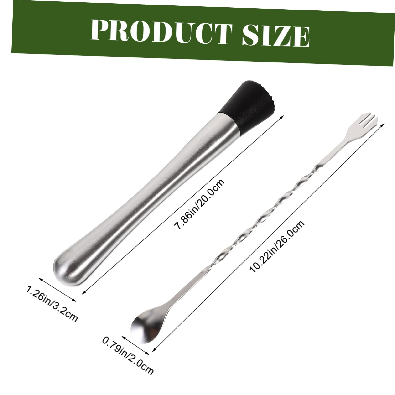 Garneck Cocktail Stirring Spoon Muddler Kit 8.07