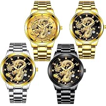4Pcs Gold Watches for Men Stainless Steel Mechanical Automatic Watch Waterproof Business Mens Wristwatch Assorted Set Wholesales