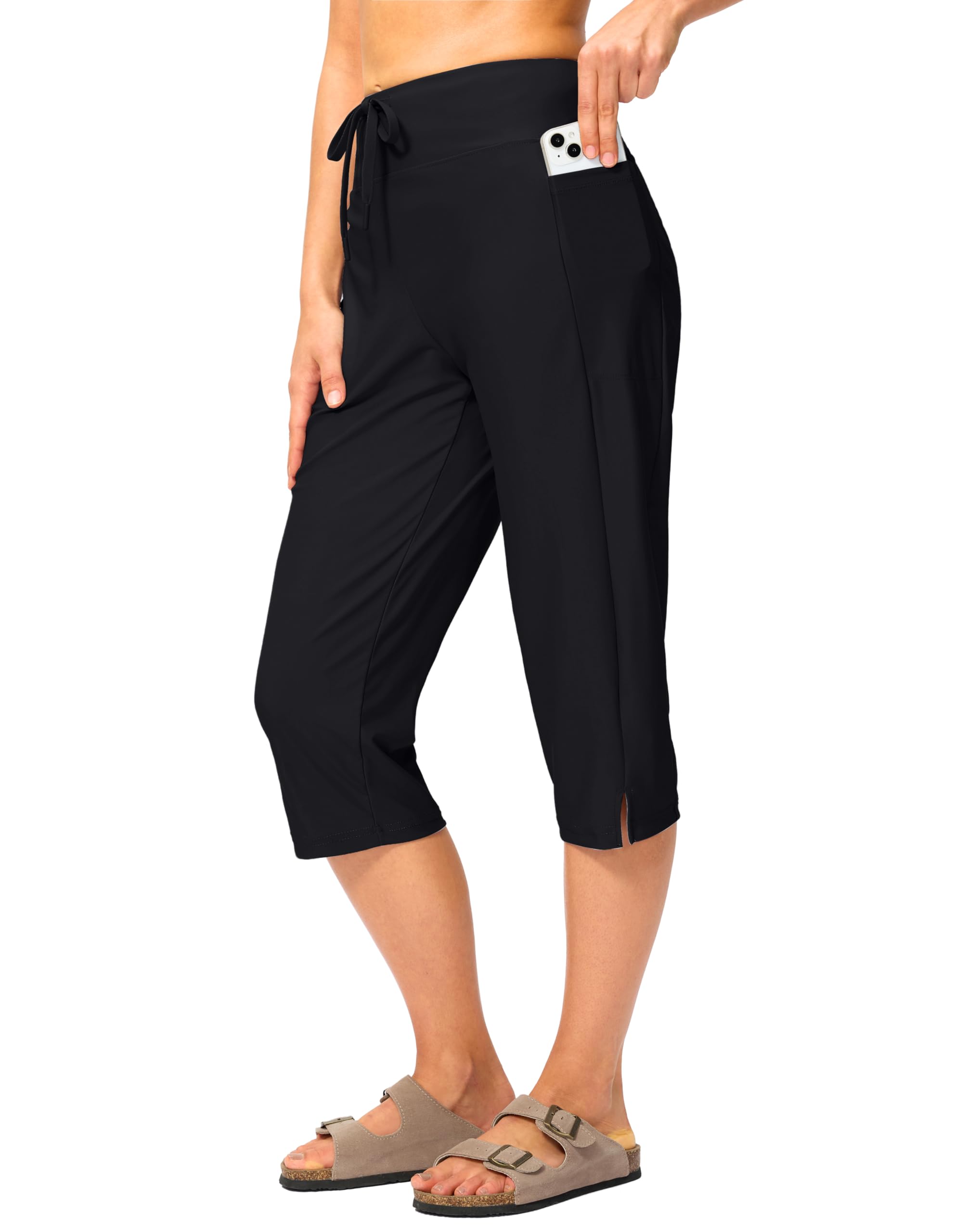Women's Swim Capris Pants 18'' Modest Bathing Suit Bottoms Quick Dry Swimsuits Long Board Shorts with Pockets-image-39