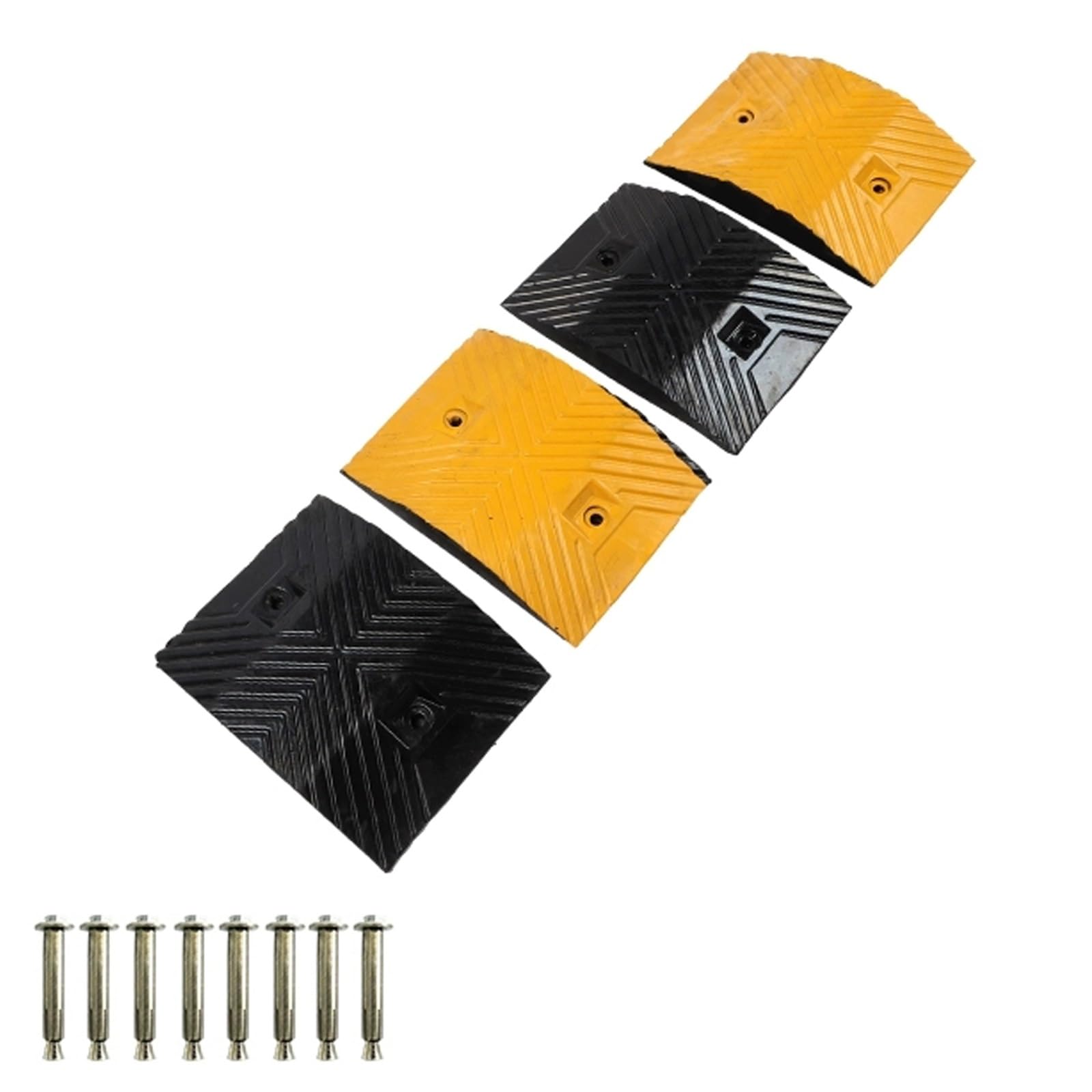 4 Piezas de Banda Reductora de Velocidad de Caucho Portátiles, Juego Combinado de Reductores de Velocidad de Tráfico Multifuncionales, Fáciles de Instalar, 25 * 35 * 5 Cm
