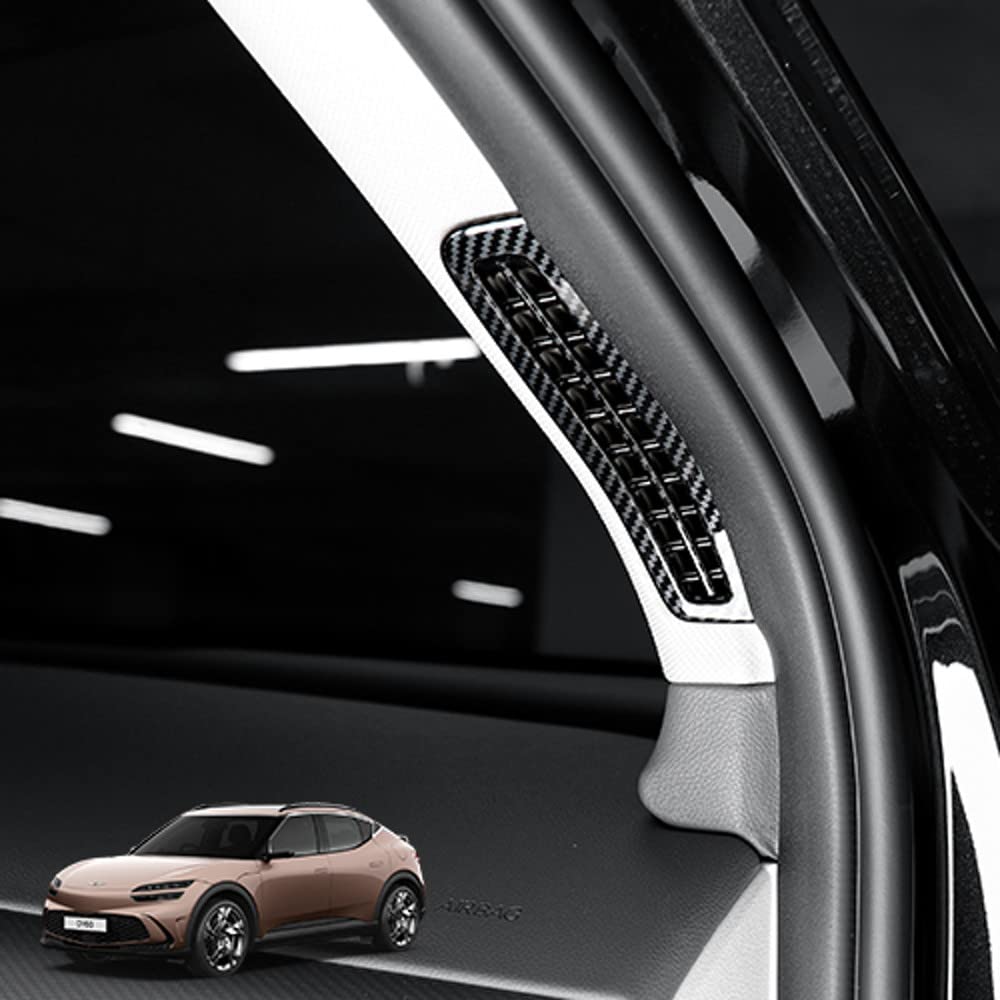Cnaurda Carbon Fiber Style A Pillar Air Outlet Panel Sticker Interior Accessories Decoration Compatible with 2022-2023 Genesis GV60 Automotive Accessories