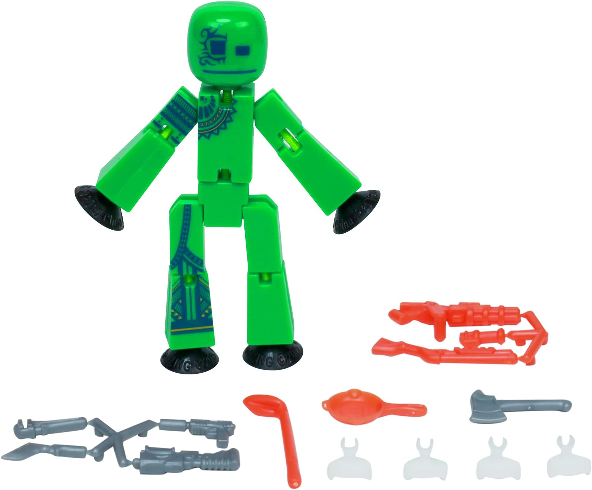 StikBot Zingtannica Action Pack - Collectible Action Figures and Accessories, 1 Stickbot, 1 Set of Accessories, Stop Motion Animation, Ages 4+ (Green (Karmatopia))