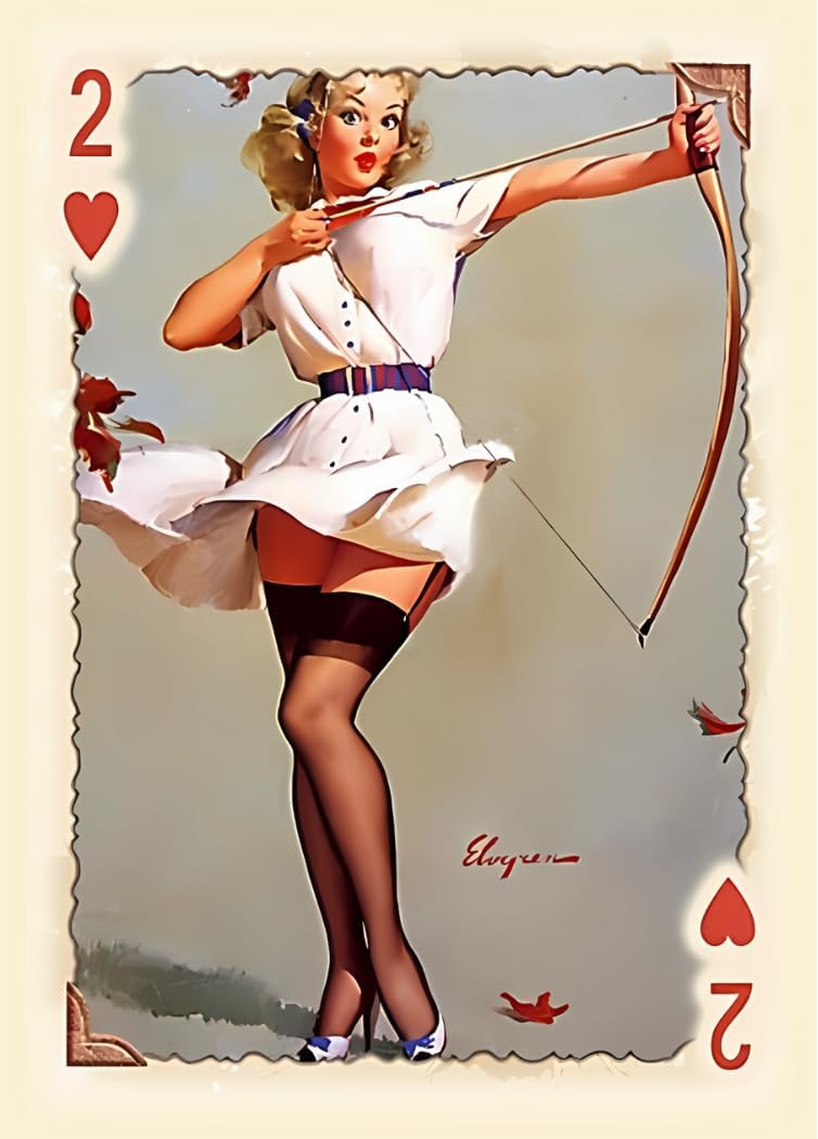 Vintage Pin-Up Girl Playing Cards | 54-Card Poker & Bridge Deck Featuring Classic 1940s–50s Pin-Up Art