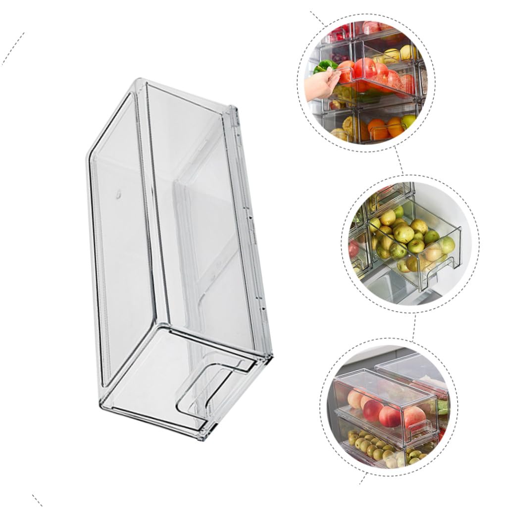 Caja Organizadora para Refrigerador Tapa Sellada de Pet, Gran Capacidad y Ahorro de Espacio para Mantener Frutas y Verduras Frescas en Congelador