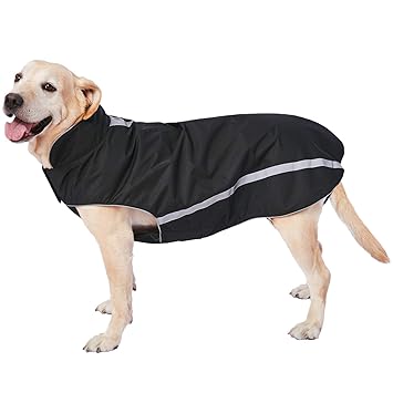 Dog Winter Jacket - Cozy Reflective Waterproof Dog Winter Coat Windproof Warm Winter Dog Jacket Comfortable Dog Apparel for Cold Weather Unique Stylish for Large Dogs Walking Hiking Travel Black 6XL