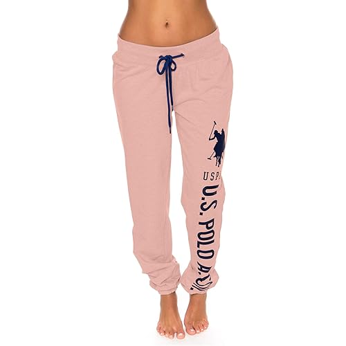 U.S. Polo Assn. Womens Sweatpants - Women Joggers Sweats with Logo Print - French Terry Poly-Cotton