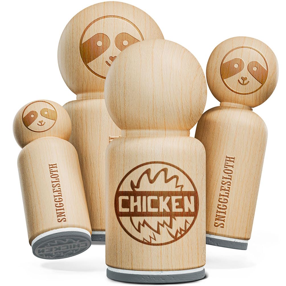 Food Label Chicken Rubber Stamp for Stamping Crafting Planners - 1/2 Inch Mini