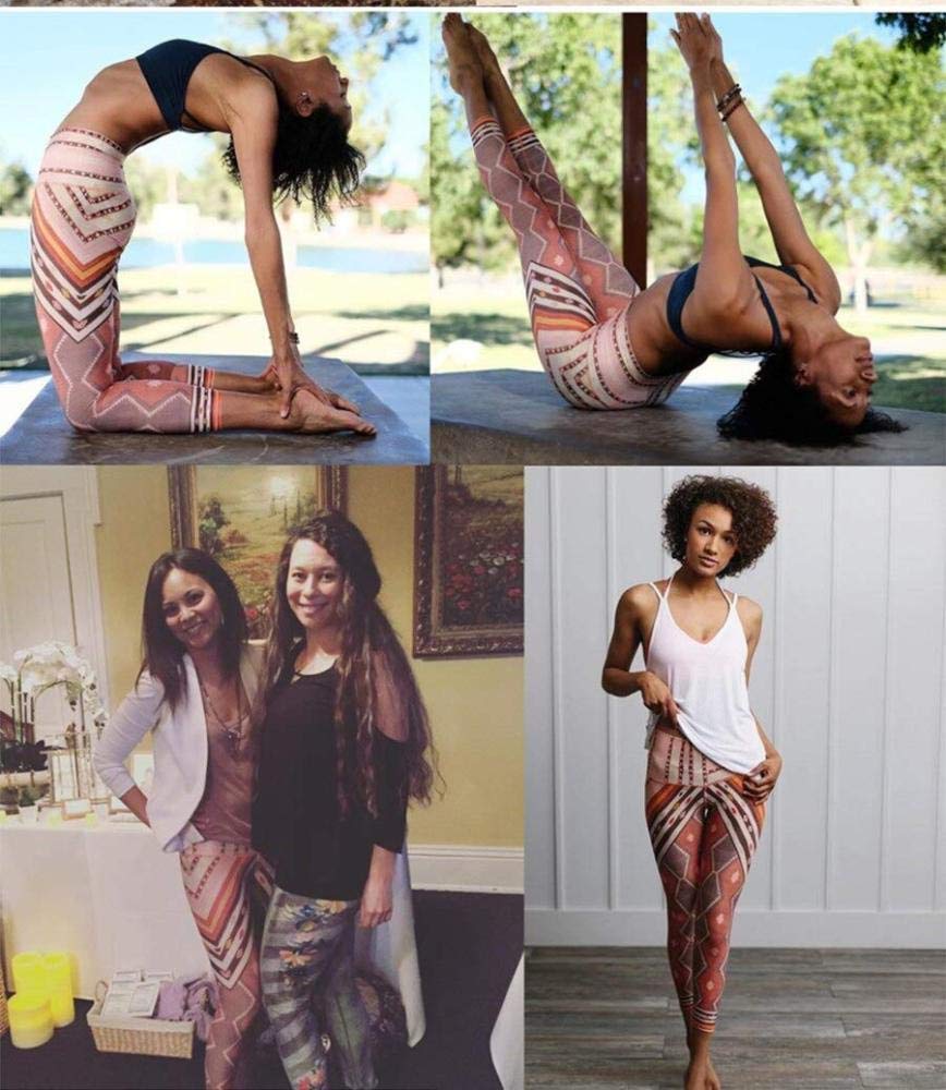 Yogahosen Damen, Yoga Pants Damen Omens High Waist Gym Sport Leggings Tummy Control Running Workout Kompressionsstrumpfhose Stretch Trainingshose Mit Aufdruck,A-M