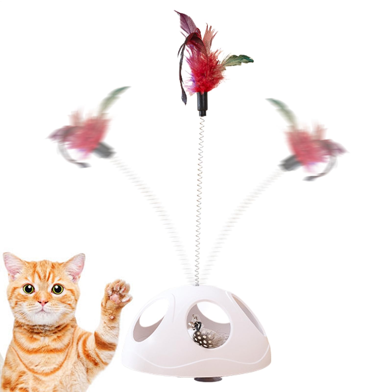 Accesorio para gatitos y caña de plumas para gatos de juego interactivo