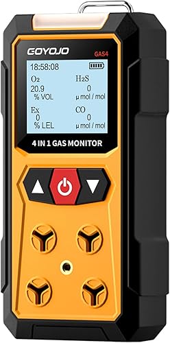 Detector de fugas de gas 4 en 1 (H2S, EX, O2, CO) - Monitor de seguridad confiable para el hogar y el lugar de trabajo con detección precisa -