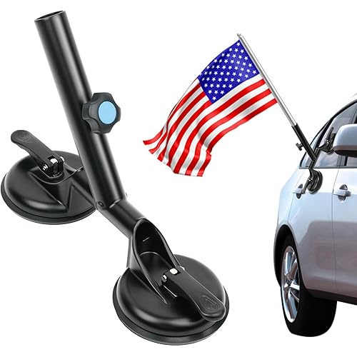 Quick Flag Mount for RVs, Suction Cup Flag Holder, Flag Pole Holder for Truck, Camper, Trailer, SUV, Flagpole Mount Kit, Securely Holds Flags, Easy Installation